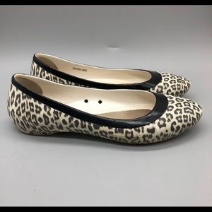 Crocs black white leopard round toe ballet flats